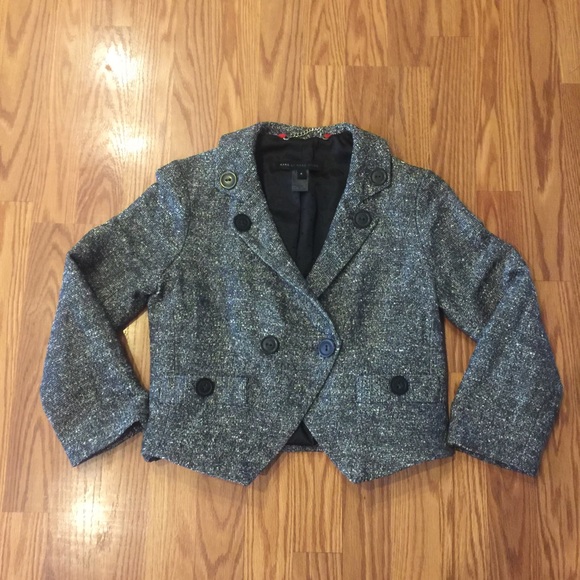 Marc by Marc Jacobs Cropped Tweed Blazer, Sz 2 - Picture 5 of 8